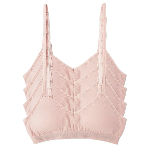 4-Pack Demi Padded Bralette Adjustable Straps A3 Ivory Blush New NWB